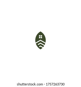 Initial Letter E Real estate Simple Leaf Logo Design Template
