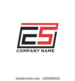 Initial Letter E S Logo Template Vector