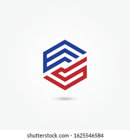 Initial letter E S logo icon template elements. Creative alphabet design vector. Vector illustrator