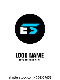 Initial letter E & S logo template vector