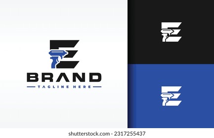 initial letter E sprayer logo