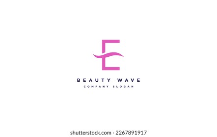 Initial letter E with swoosh logo design vector illustration.