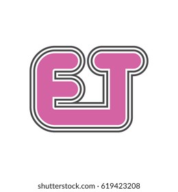 initial letter e and t. et monogram outline logo