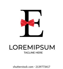 initial letter E tie logo concept