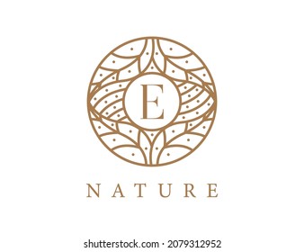 initial letter E Tropical Leaf logo. Emblem Logo Vector illustrations. Vector Logo design for natural products, flower shop, cosmetics, ecology concepts, health, spa.