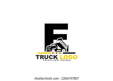 logotipo inicial del camión de la carta E