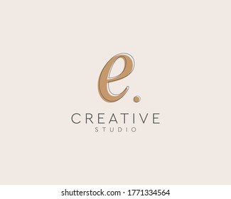 initial letter e watermark logo design