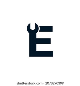 Initial Letter E Wrench Logo Design Inspiration