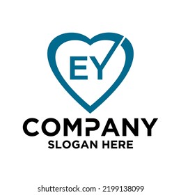 Initial letter e y logo vector design template