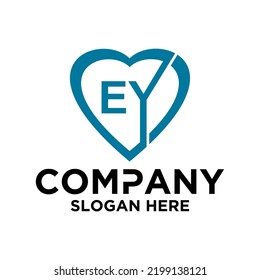 Initial letter e y logo vector design template