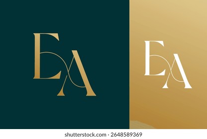 Initial letter EA AE logo design vector illustration for couple, wedding, and business