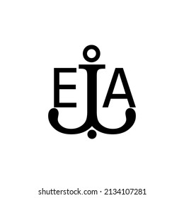 Initial letter EA anchor simple logo.