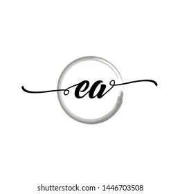 Initial letter EA beautiful handwriting logo vector template