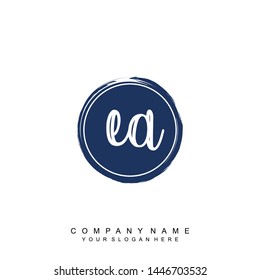 Initial letter EA beautiful handwriting logo vector template