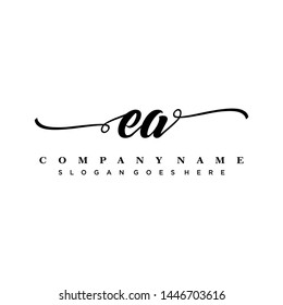 Initial letter EA beautiful handwriting logo vector template