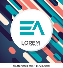 Initial Letter EA Colorful Creative Design Logo Vector Illustration