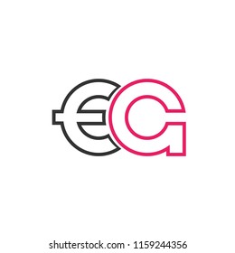 Initial letter EA line logo design template