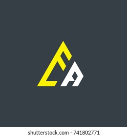 Initial Letter EA Linked Triangle Design Logo
