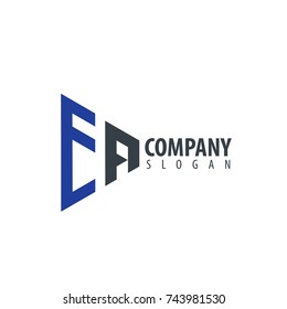 Initial Letter EA Linked Triangle Design Logo