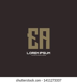 Initial letter EA minimalist art logo vector