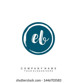Initial letter EB beautiful handwriting logo vector template