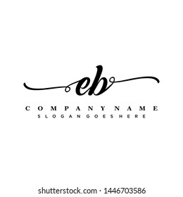 Initial letter EB beautiful handwriting logo vector template