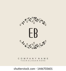 Initial letter EB beautiful handwriting logo vector template