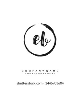 Initial letter EB beautiful handwriting logo vector template