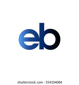 Initial letter EB blue black gradation color logo