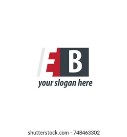 Initial Letter EB Design Logo With Square