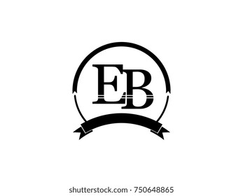initial letter EB logo monogram retro black