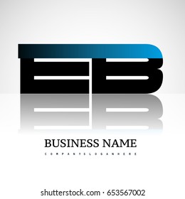Initial letter EB uppercase modern and simple logo linked blue and black colored, isolated in white background. Vector design for company identity.