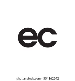 Initial letter EC black white logo