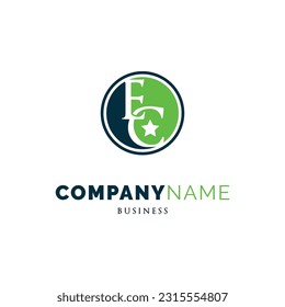 Initial Letter EC Icon Logo Design Template