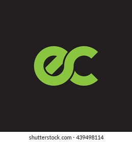 initial letter ec linked round lowercase logo green