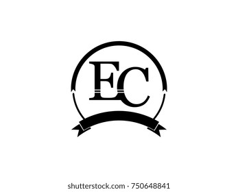 initial letter EC logo monogram retro black