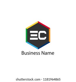 Initial Letter EC Logo Template Design