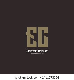 Initial letter EC minimalist art logo vector