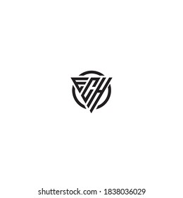 Initial Letter ECH triangle  simple strong logo