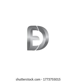 Initial letter ED 3d modern logo design.