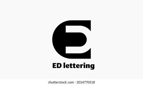 Plantilla vectorial de diseño de logotipo de la letra inicial ED o DE. Resumen creativo Ilustración del vector de diseño del logotipo ED