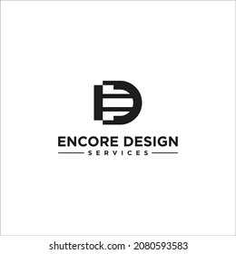 Initial Letter ED or DE Logo Design vector Template.