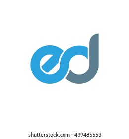 initial letter ed linked round lowercase logo blue svg