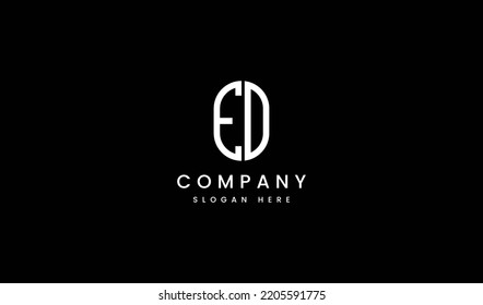 Initial Letter ED Logo Design. Usable for Business and Company Branding Logos. Flat Vector Logo design Template Element.