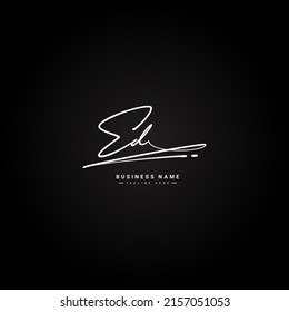 Initial Letter ED Logo - Hand Drawn Signature Style Logo svg
