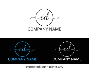 Initial Letter ED Logo or Icon Design Vector Image Template