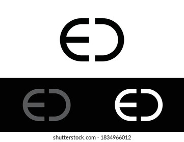 Letra inicial ED Logo o plantilla de imagen del vector de diseño de iconos