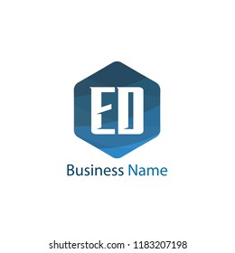 Initial Letter ED Logo Template Design