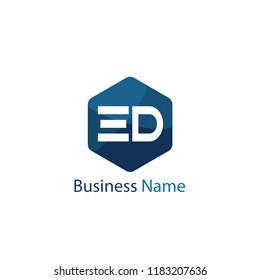 Initial Letter ED Logo Template Design