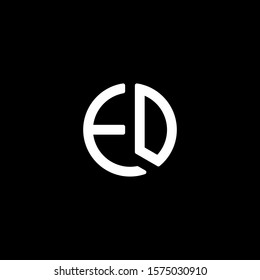 Initial letter ED logo template with circle line art symbol in flat design monogram symbol